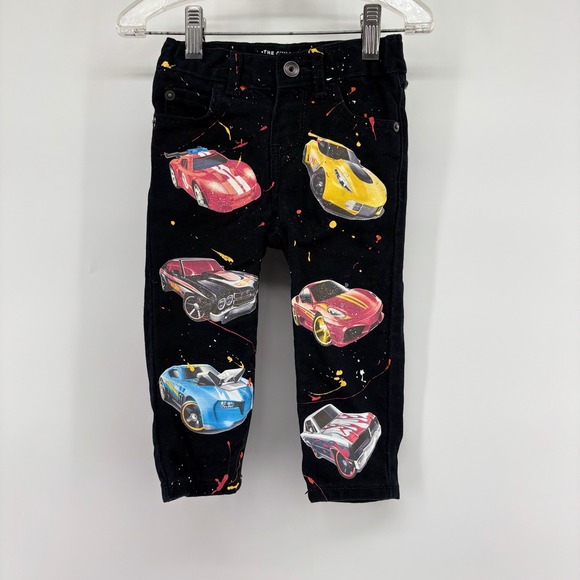The Childrens Place Kids Black Skinny Jeans Cars Print 9 12 Months - Picture 3 of 8